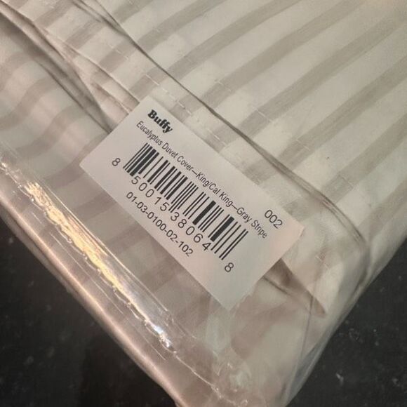 Striped Cream and Tan Duvet Cover Set - Picture 3 of 4